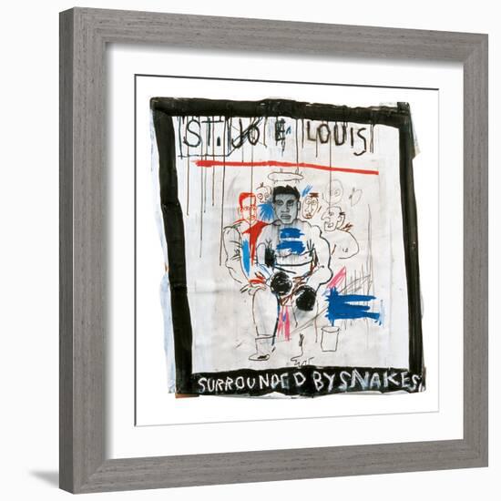 St. Joe Louis Surrounded by Snakes, 1982-Jean-Michel Basquiat-Framed Giclee Print