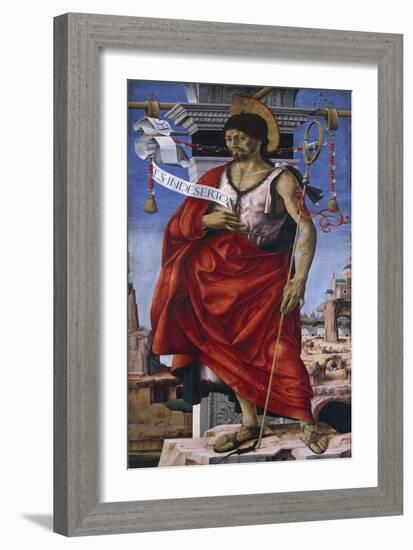 St John Baptist, Central Panel of Grifoni Polyptych-Francesco del Cossa-Framed Giclee Print