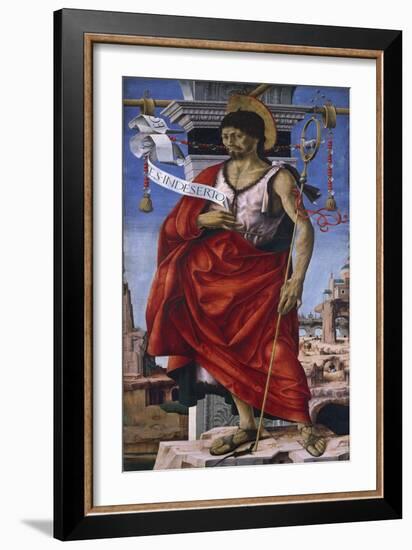 St John Baptist, Central Panel of Grifoni Polyptych-Francesco del Cossa-Framed Giclee Print