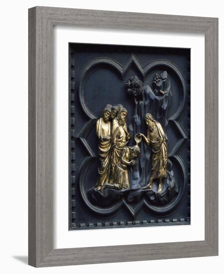 St John Baptizing Christ, Panel-Andrea Pisano-Framed Giclee Print