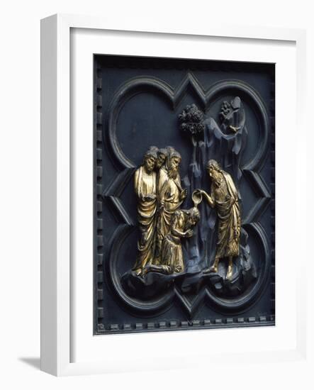 St John Baptizing Christ, Panel-Andrea Pisano-Framed Giclee Print