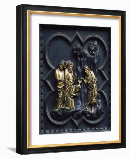 St John Baptizing Christ, Panel-Andrea Pisano-Framed Giclee Print