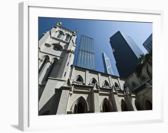 St. John's Cathedral, 1850, the Oldest Anglican Church in East Asia, Central, Hong Kong, China-Amanda Hall-Framed Photographic Print