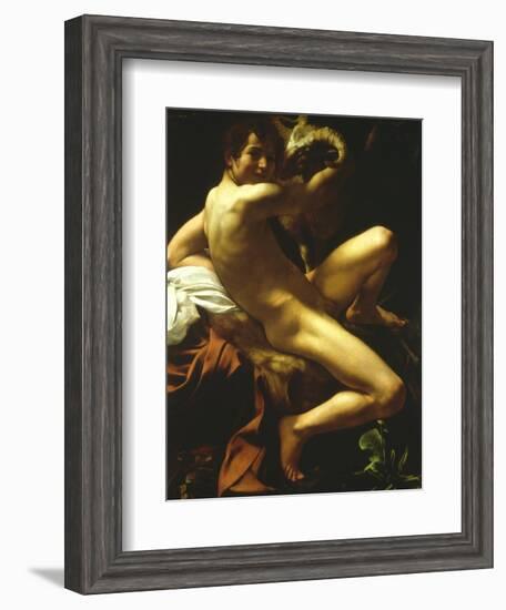 St John the Baptist, 1602-Caravaggio-Framed Giclee Print