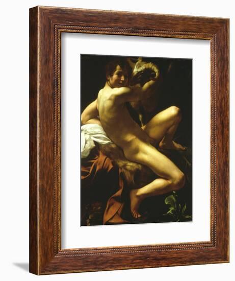 St John the Baptist, 1602-Caravaggio-Framed Giclee Print