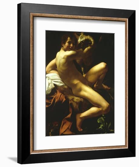 St John the Baptist, 1602-Caravaggio-Framed Giclee Print