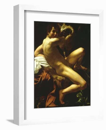 St John the Baptist, 1602-Caravaggio-Framed Giclee Print