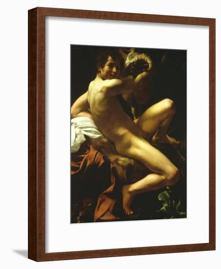 St John the Baptist, 1602-Caravaggio-Framed Giclee Print