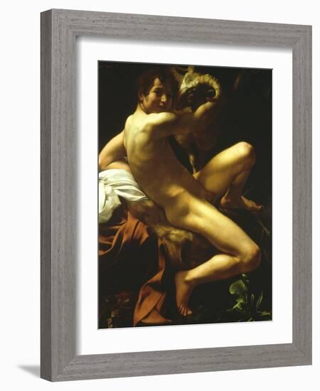 St John the Baptist, 1602-Caravaggio-Framed Giclee Print