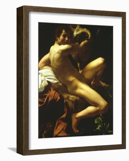 St John the Baptist, 1602-Caravaggio-Framed Giclee Print