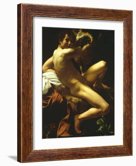 St John the Baptist, 1602-Caravaggio-Framed Giclee Print