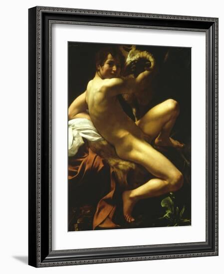 St John the Baptist, 1602-Caravaggio-Framed Giclee Print