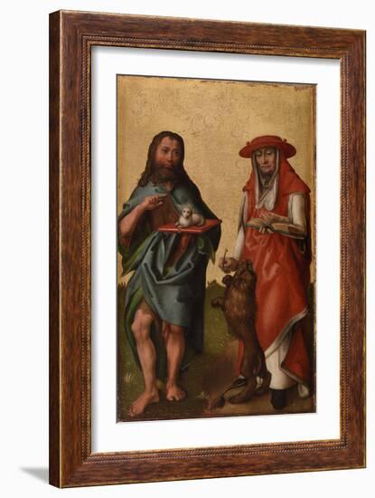 St. John the Baptist and St. Jerome (Oil on Panel)-German School-Framed Giclee Print