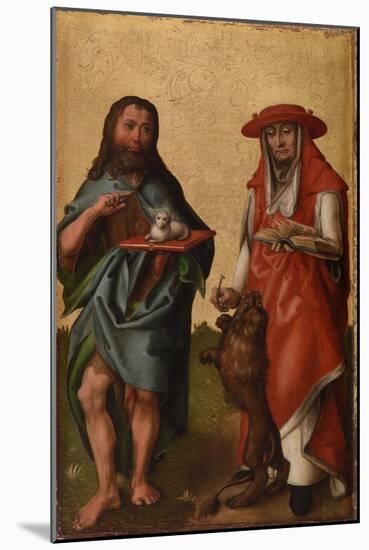 St. John the Baptist and St. Jerome (Oil on Panel)-German School-Mounted Giclee Print