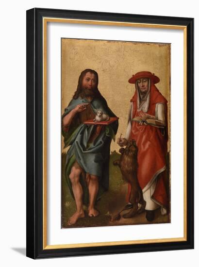 St. John the Baptist and St. Jerome (Oil on Panel)-German School-Framed Giclee Print