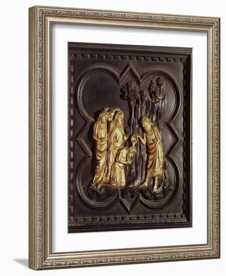 St. John the Baptist Baptising in the River Jordan, South Doors, Baptistry of San Giovanni, 1336-Andrea Pisano-Framed Giclee Print