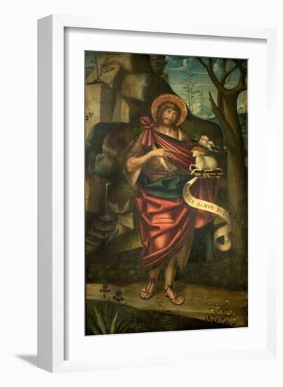 St John the Baptist in the Wilderness (Recto), C.1520 (Oil on Wood)-Defendente Ferrari-Framed Giclee Print