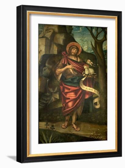 St John the Baptist in the Wilderness (Recto), C.1520 (Oil on Wood)-Defendente Ferrari-Framed Giclee Print