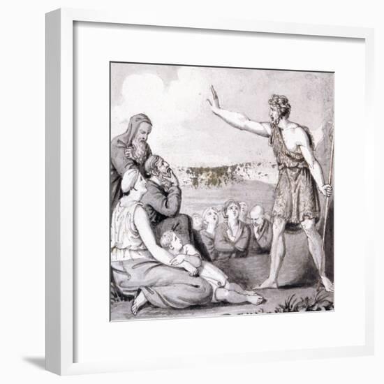 St John the Baptist Preaching, 19th Century-null-Framed Giclee Print