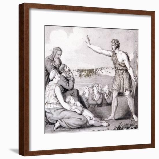 St John the Baptist Preaching, 19th Century-null-Framed Giclee Print