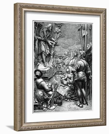 St John the Baptist Preaching in the Desert, 16th Century-Albrecht Durer-Framed Giclee Print