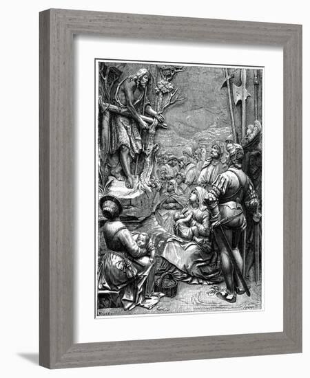 St John the Baptist Preaching in the Desert, 16th Century-Albrecht Durer-Framed Giclee Print