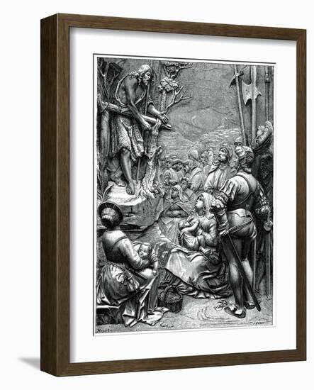 St John the Baptist Preaching in the Desert, 16th Century-Albrecht Durer-Framed Giclee Print