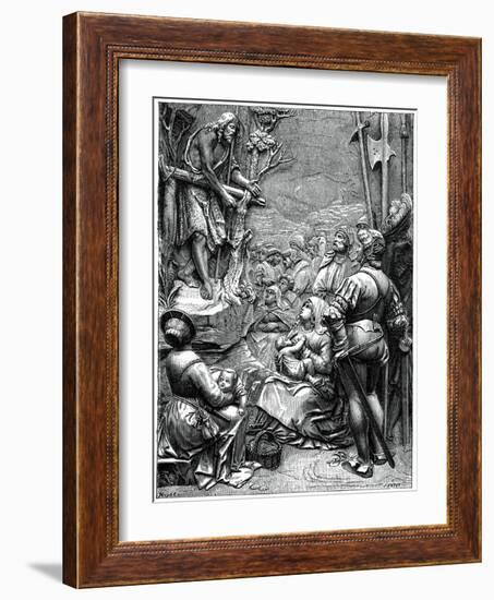 St John the Baptist Preaching in the Desert, 16th Century-Albrecht Durer-Framed Giclee Print