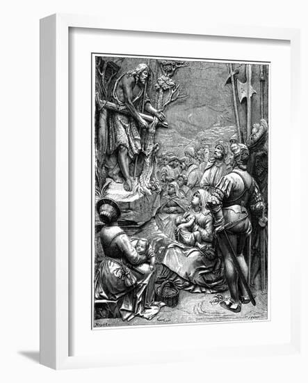 St John the Baptist Preaching in the Desert, 16th Century-Albrecht Durer-Framed Giclee Print