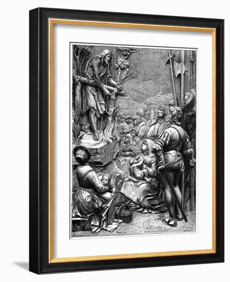 St John the Baptist Preaching in the Desert, 16th Century-Albrecht Durer-Framed Giclee Print