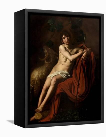 St. John the Baptist-Caravaggio-Framed Stretched Canvas
