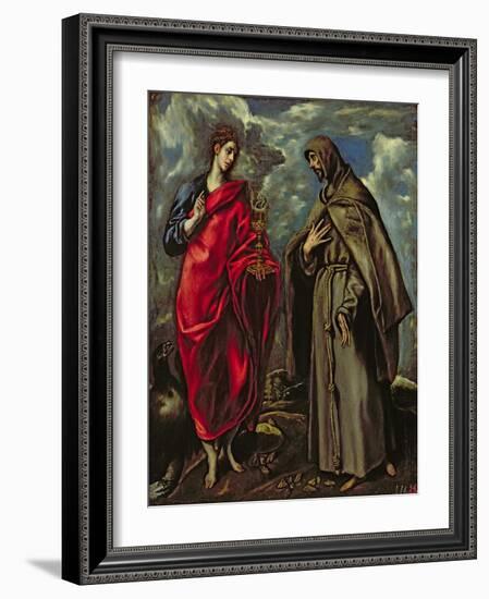 St. John the Evangelist and St. Francis, c.1600-El Greco-Framed Giclee Print