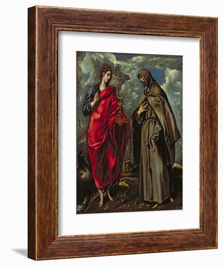 St. John the Evangelist and St. Francis, c.1600-El Greco-Framed Giclee Print