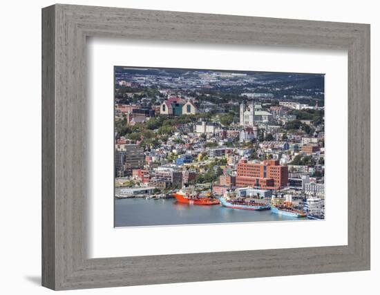 St. Johns Harbour and Downtown Area, St. John'S, Newfoundland, Canada, North America-Michael Nolan-Framed Photographic Print