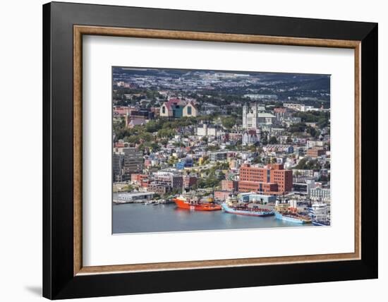 St. Johns Harbour and Downtown Area, St. John'S, Newfoundland, Canada, North America-Michael Nolan-Framed Photographic Print