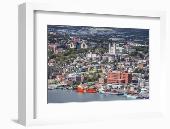St. Johns Harbour and Downtown Area, St. John'S, Newfoundland, Canada, North America-Michael Nolan-Framed Photographic Print