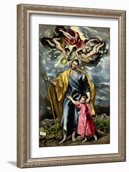 St. Joseph and the Christ Child, 1597-99-El Greco-Framed Giclee Print