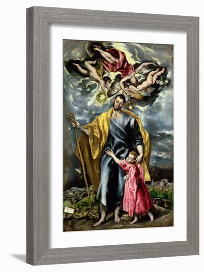 St. Joseph and the Christ Child, 1597-99-El Greco-Framed Giclee Print