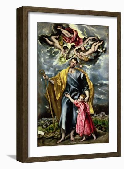 St. Joseph and the Christ Child, 1597-99-El Greco-Framed Giclee Print