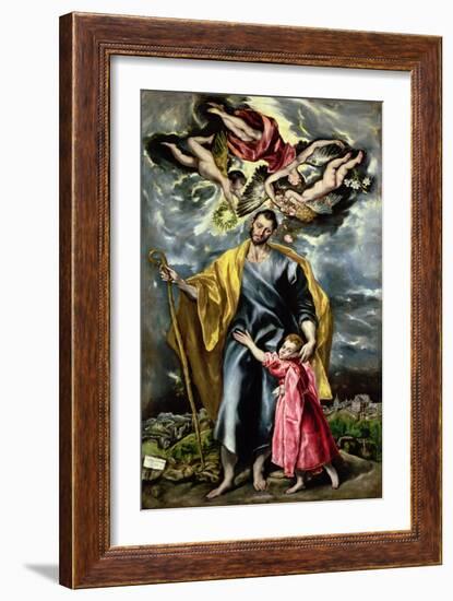 St. Joseph and the Christ Child, 1597-99-El Greco-Framed Giclee Print