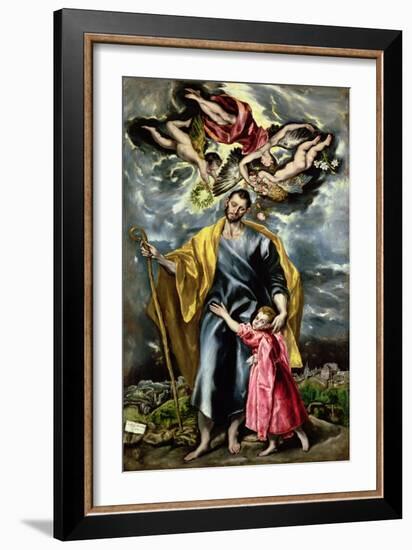 St. Joseph and the Christ Child, 1597-99-El Greco-Framed Giclee Print