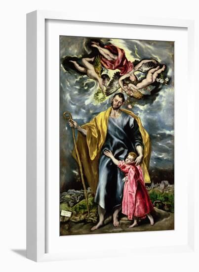 St. Joseph and the Christ Child, 1597-99-El Greco-Framed Giclee Print