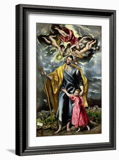 St. Joseph and the Christ Child, 1597-99-El Greco-Framed Giclee Print