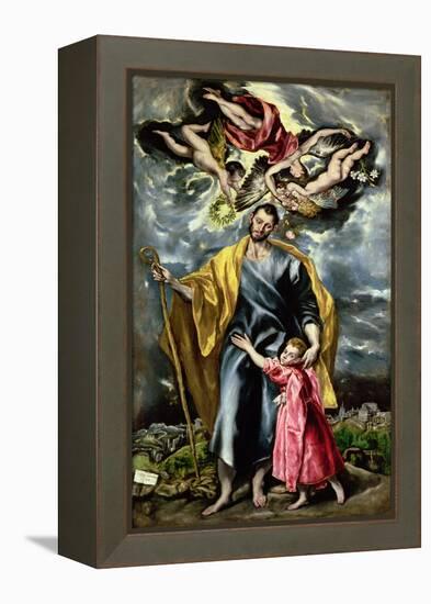 St. Joseph and the Christ Child, 1597-99-El Greco-Framed Premier Image Canvas