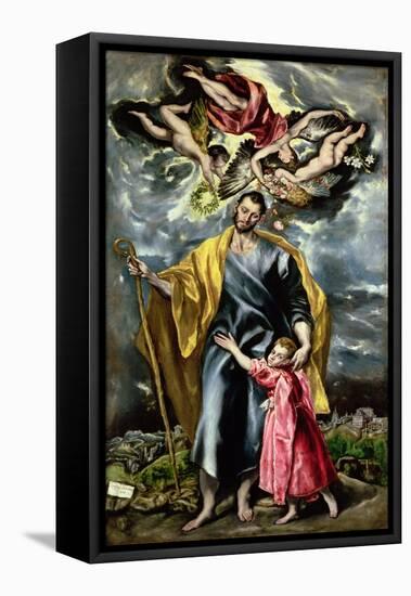 St. Joseph and the Christ Child, 1597-99-El Greco-Framed Premier Image Canvas