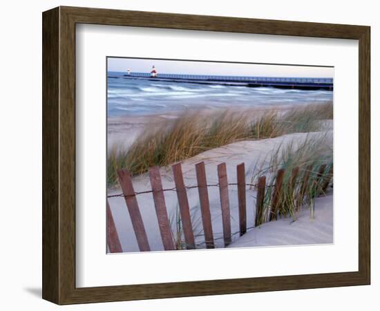 St. Joseph Lighthouse on Lake Michigan, Berrien County, Michigan, USA-Brent Bergherm-Framed Photographic Print