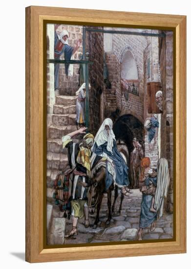 St. Joseph Seeks Lodging in Bethlehem, Illustration for 'The Life of Christ', C.1886-94-James Tissot-Framed Premier Image Canvas