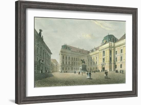 St Joseph Square in Vienna, Austria 18th Century Engraving-null-Framed Giclee Print