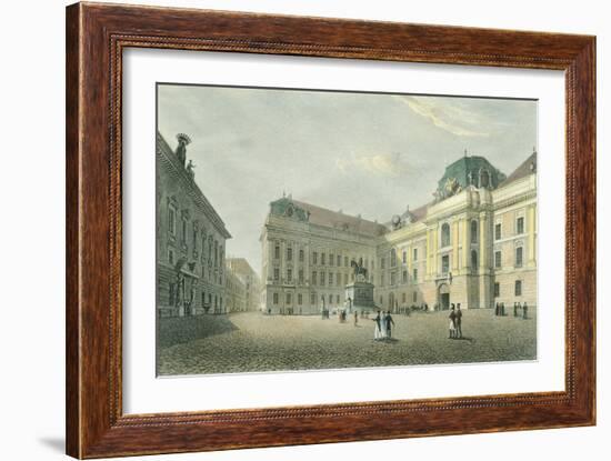 St Joseph Square in Vienna, Austria 18th Century Engraving-null-Framed Giclee Print