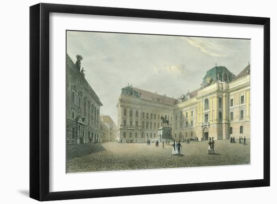 St Joseph Square in Vienna, Austria 18th Century Engraving-null-Framed Giclee Print
